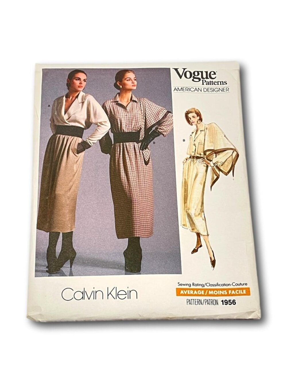 Vogue 1956 Calvin Klein Vogue Designer Shirt Skirt Size 8 10 12 Pattern Uncut